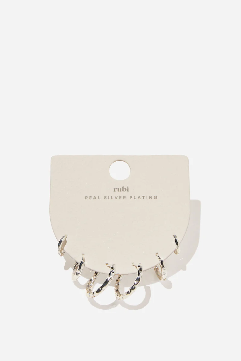 روبي ثلاث قطع أقراط متوسطة